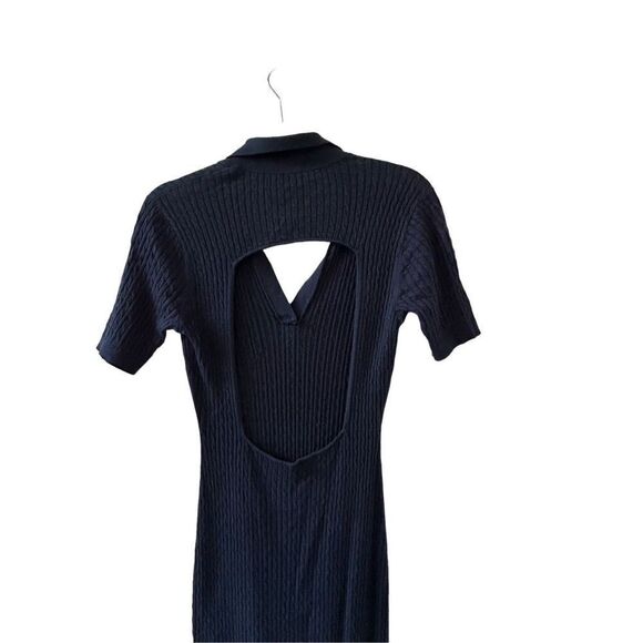 Staud Cecily Open-Back Cable-Knit Midi Dress Women’s Navy Size Small - Picture 7 of 12